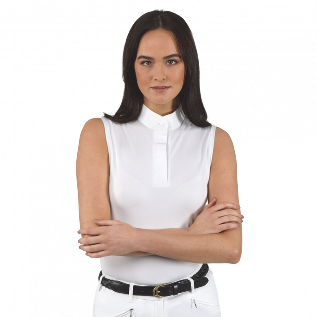 Shires Aubrion Sleeveless Stock Shirt #colour_white